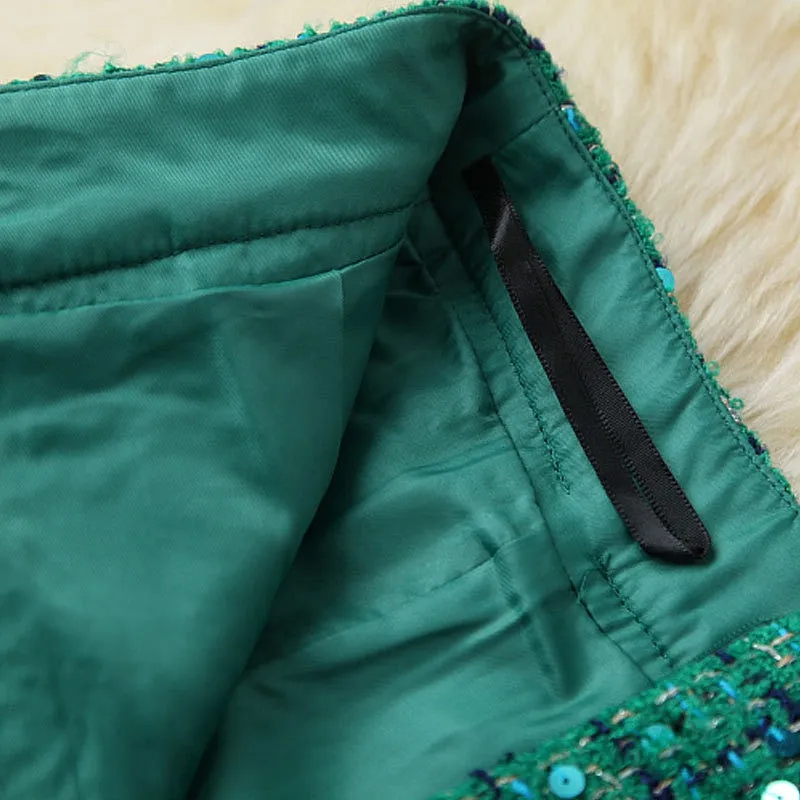 Blazer & Rok Set - Dames - Versierd met prachtige metalen kettingen, pailletten en goud