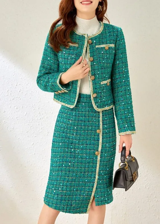 Blazer & Rok Set - Dames - Versierd met prachtige metalen kettingen, pailletten en goud