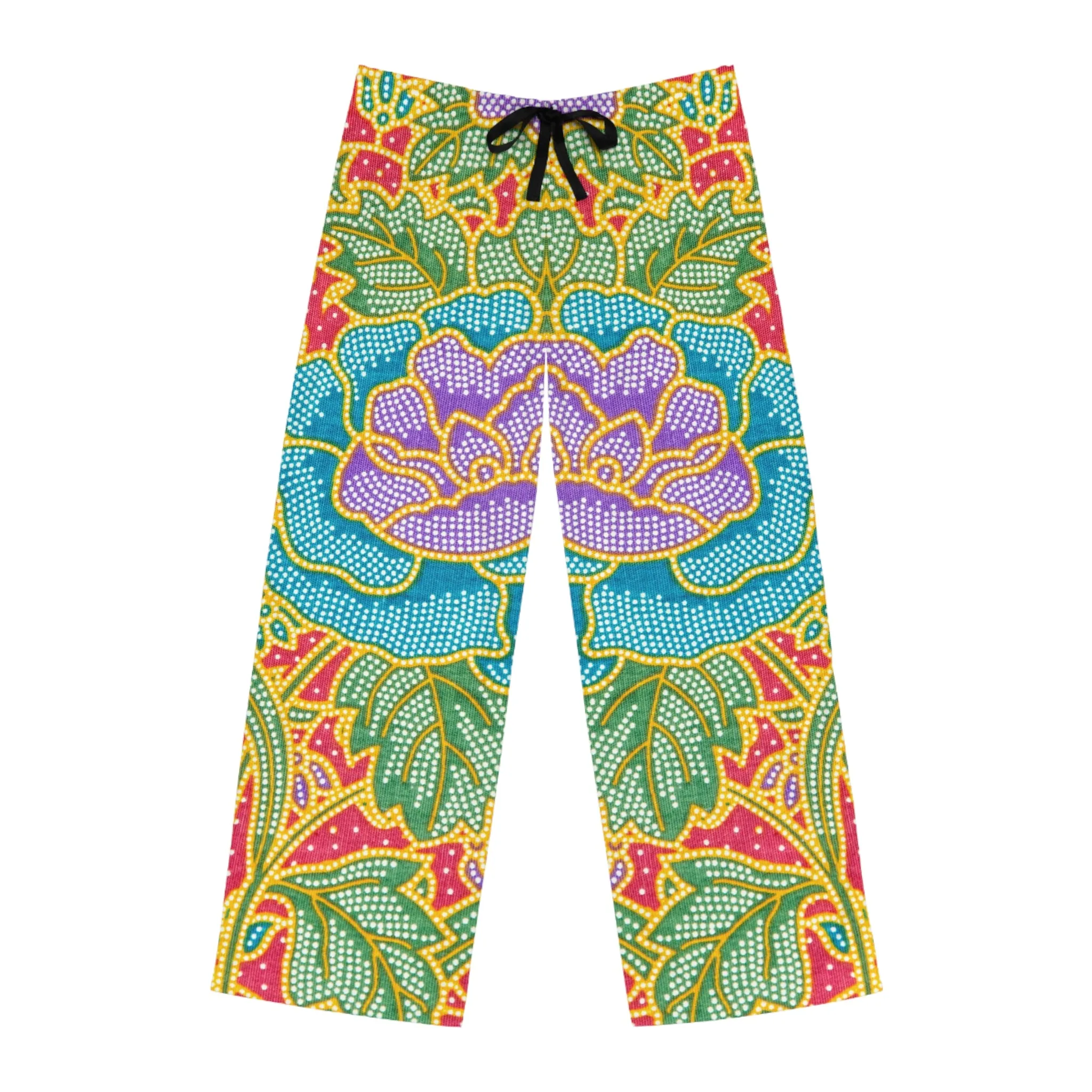 Green and red flowers - Inovax Men's Pajama Pants