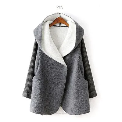 Lambs wool Coat cardigans women   autumn/winter warm thicken women wool coat