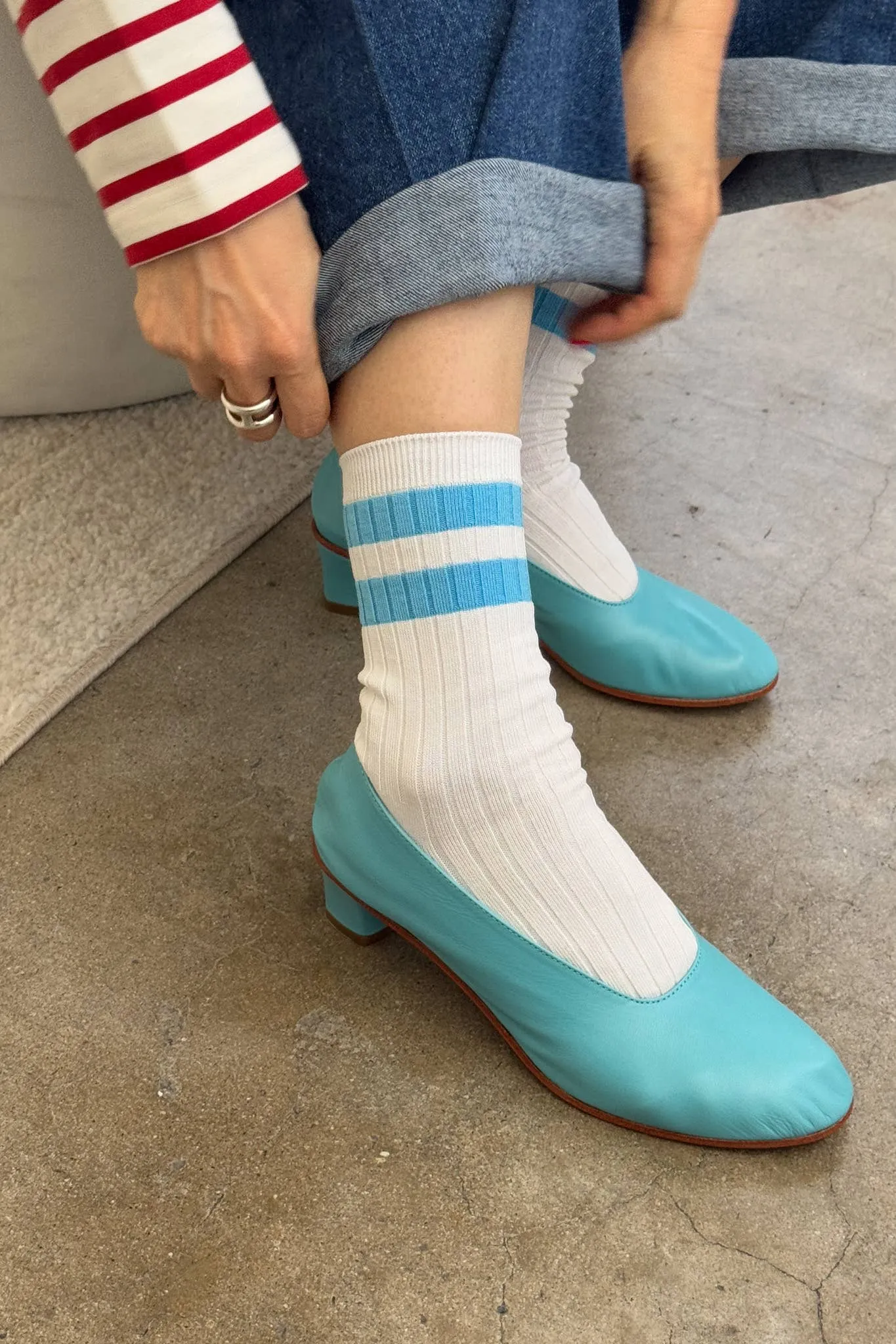 Le Bon Shoppe - Her Socks - Varsity: Blue Stripe