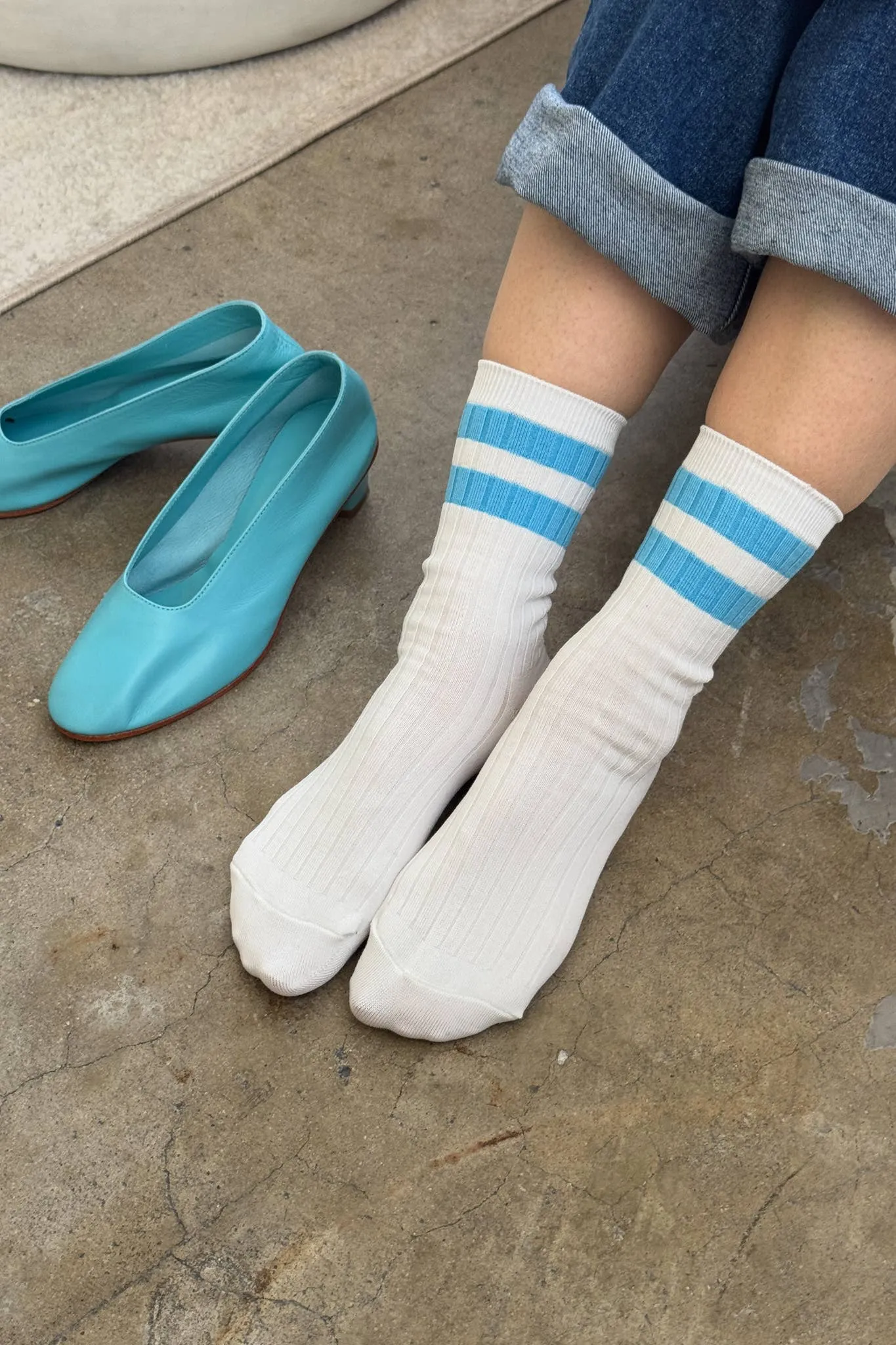 Le Bon Shoppe - Her Socks - Varsity: Blue Stripe