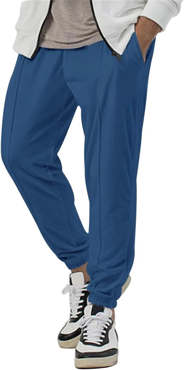 Men's Outdoor Pants Elastic Waist Water-Resistant Quick-Dry for Hiking Golf High Waisted Modal Joggers for Running