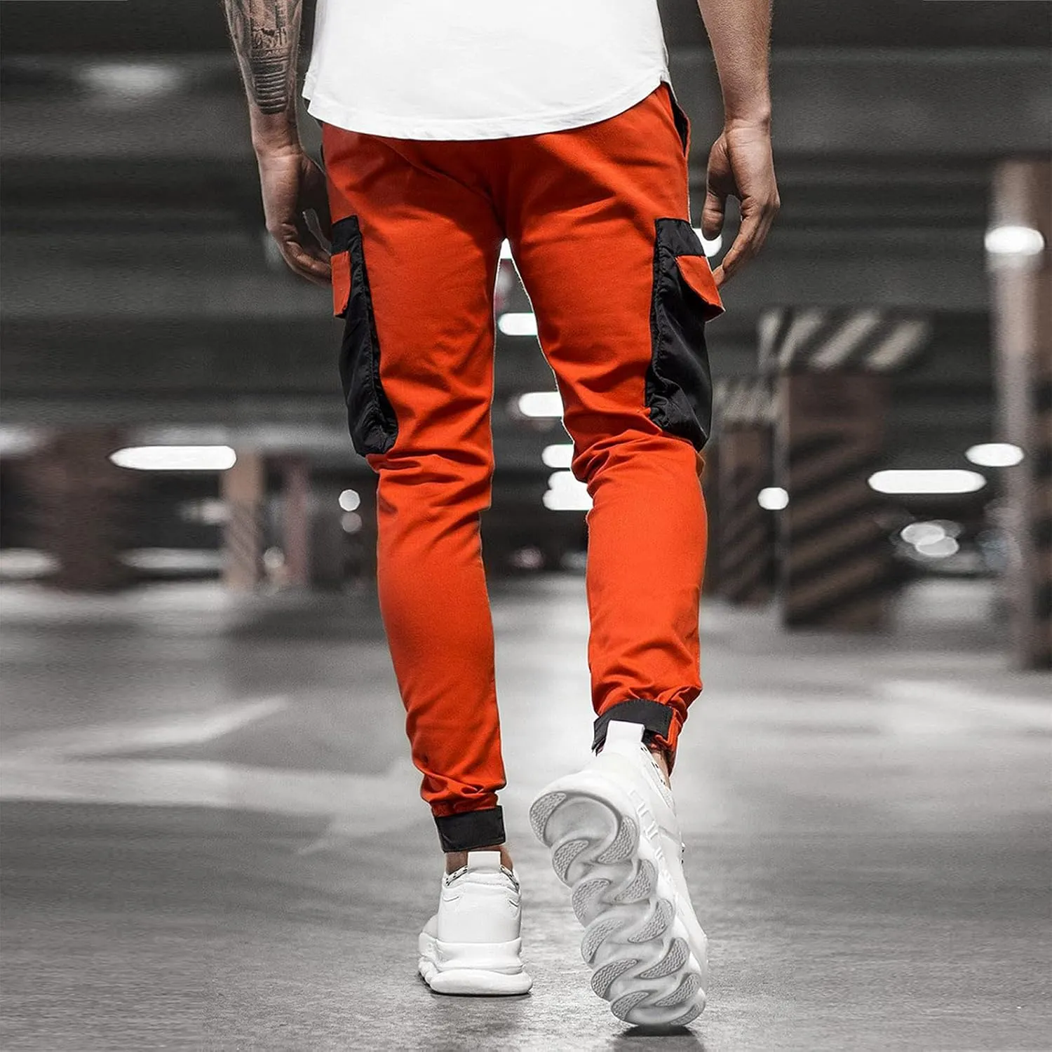 Mens Workout Cargo Sweatpants Pant Men Pants Hiking Athletic Mens Cargo Pants Outdoor Hiking Trouser Multi Pockets