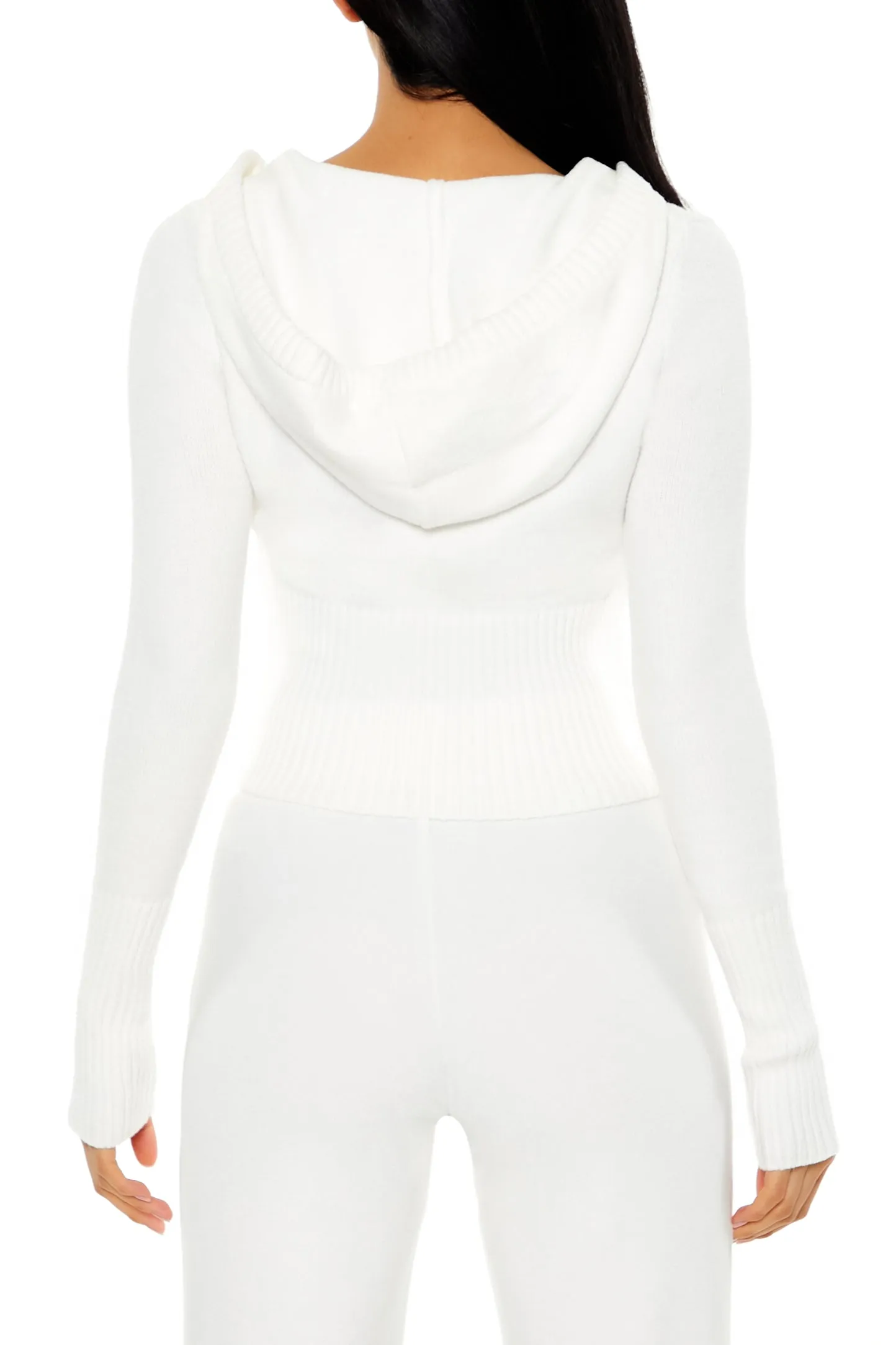 Ribbed Knit Zip-Up Sweater