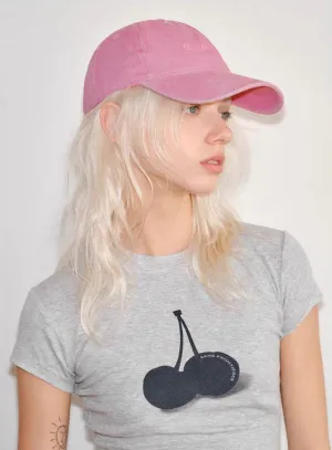 Soft Corduroy Embroidered Baseball Cap  Bubblegum Pink