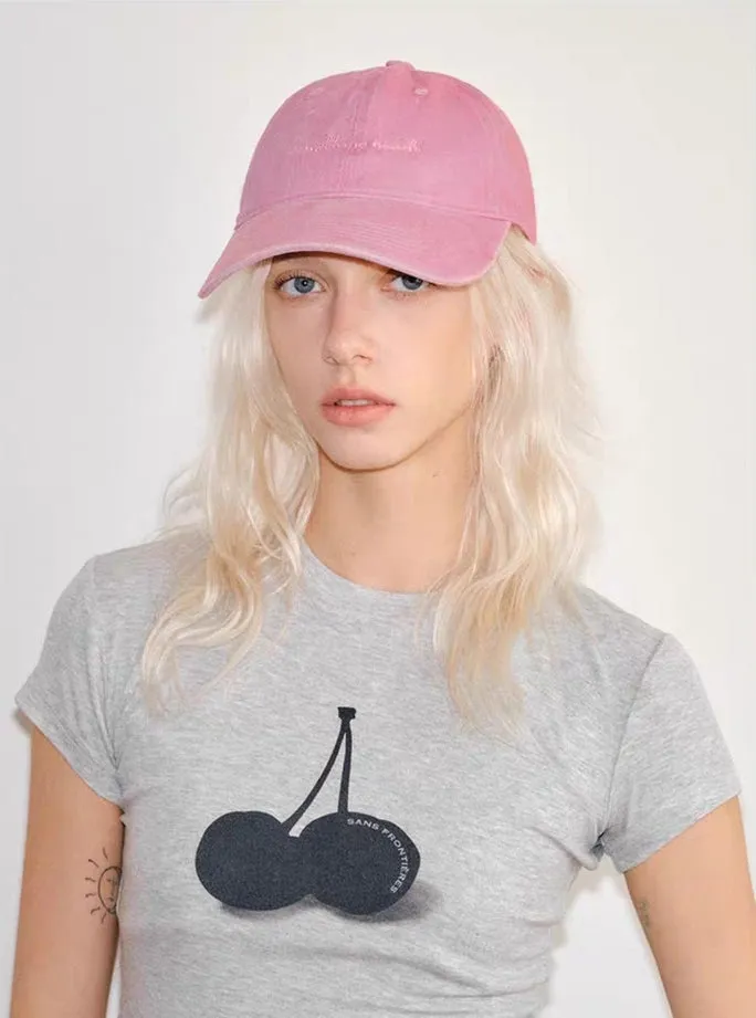 Soft Corduroy Embroidered Baseball Cap  Bubblegum Pink