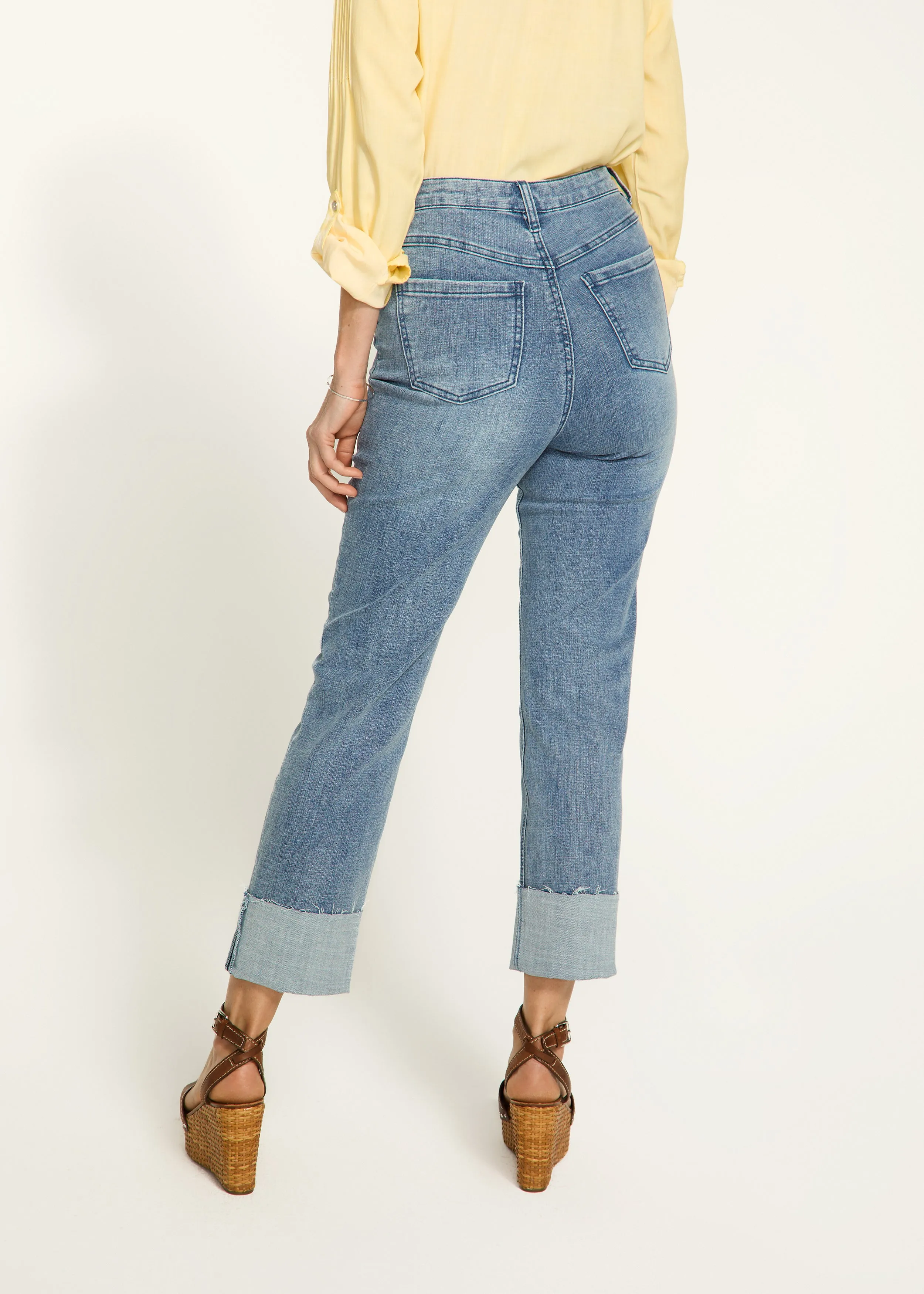 Suzanne Straight Crop Denim, Light Wash