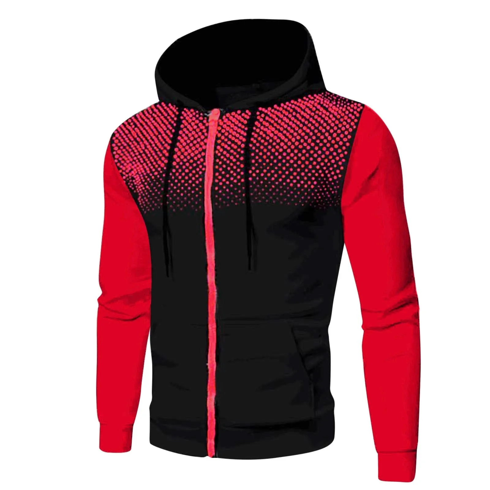 West Louis Warm Fashion Polka Dot Zipper Pullover