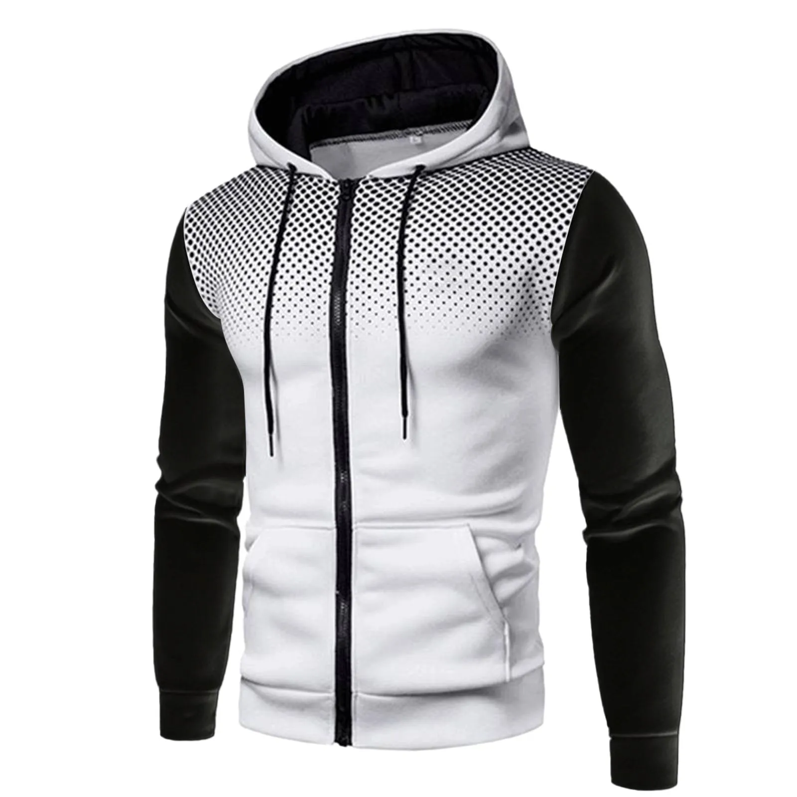 West Louis Warm Fashion Polka Dot Zipper Pullover