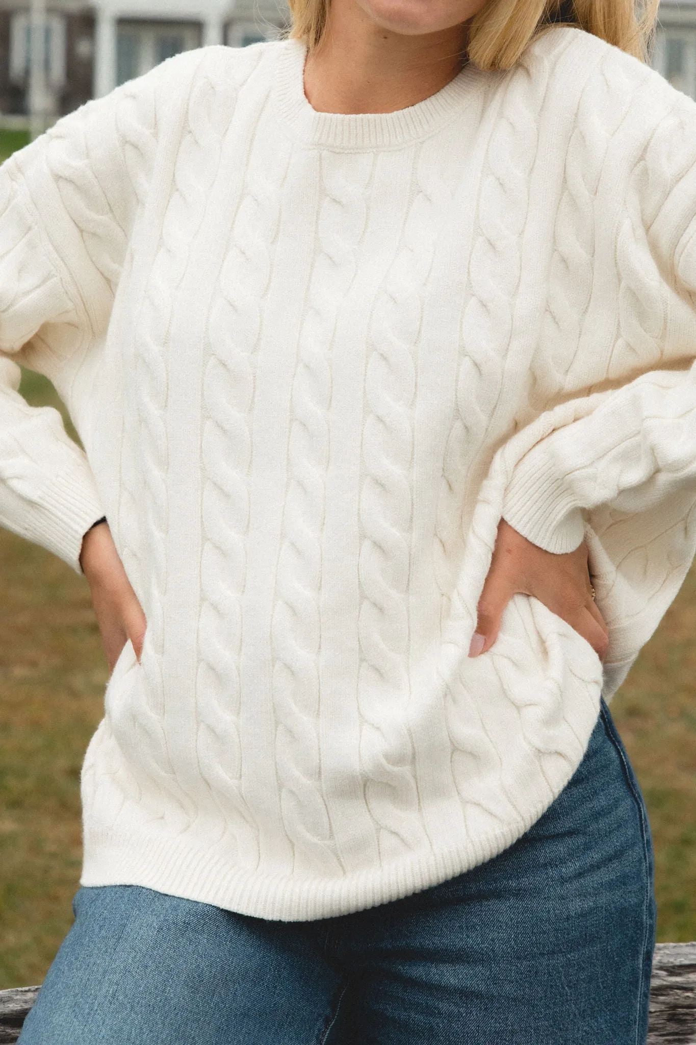 White Water Cable Knit Sweater