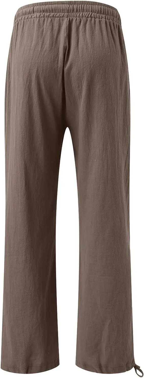 Wide Leg Linen Pants for Women Casual Summer Palazzo Pants Lightweight High Waisted Flowy Beach Pants 2024 Fashion